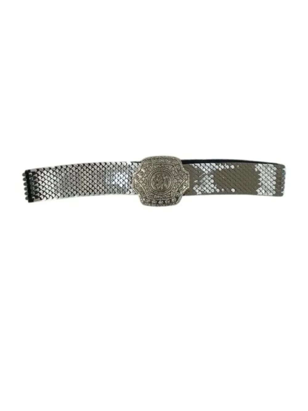 Vintage Bobby & Elaine Silver Stretchy Belt 28